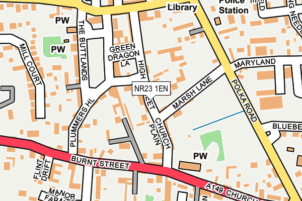 NR23 1EN map - OS OpenMap – Local (Ordnance Survey)