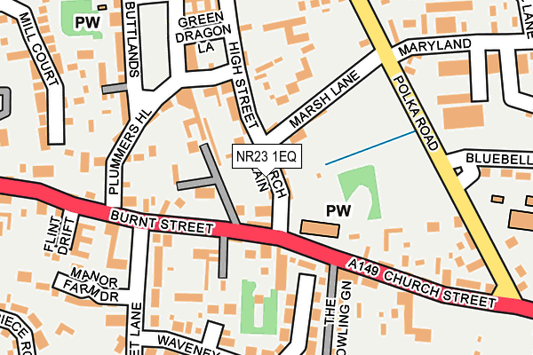 NR23 1EQ map - OS OpenMap – Local (Ordnance Survey)