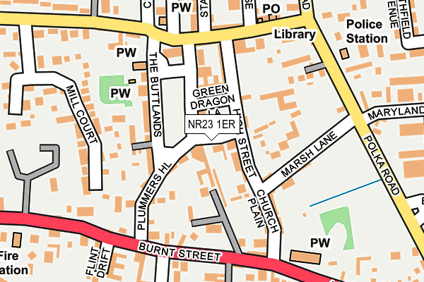 NR23 1ER map - OS OpenMap – Local (Ordnance Survey)