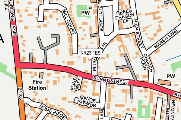 NR23 1ES map - OS OpenMap – Local (Ordnance Survey)