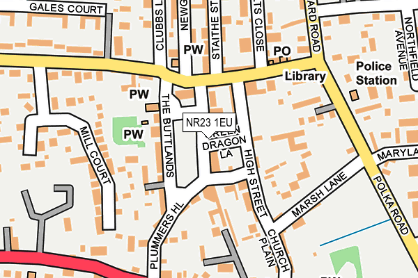 NR23 1EU map - OS OpenMap – Local (Ordnance Survey)