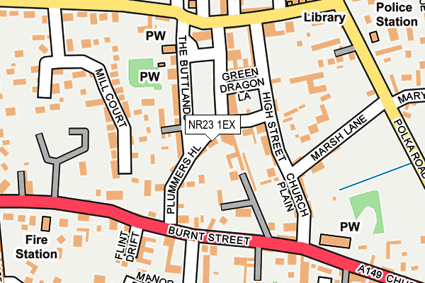 NR23 1EX map - OS OpenMap – Local (Ordnance Survey)