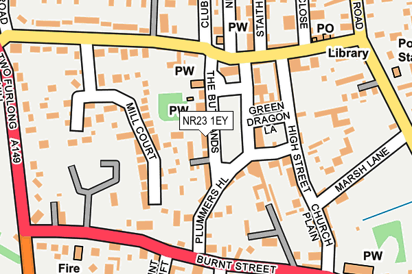 NR23 1EY map - OS OpenMap – Local (Ordnance Survey)