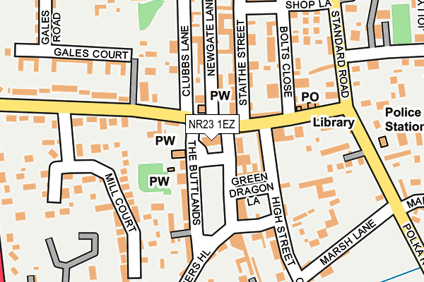 NR23 1EZ map - OS OpenMap – Local (Ordnance Survey)