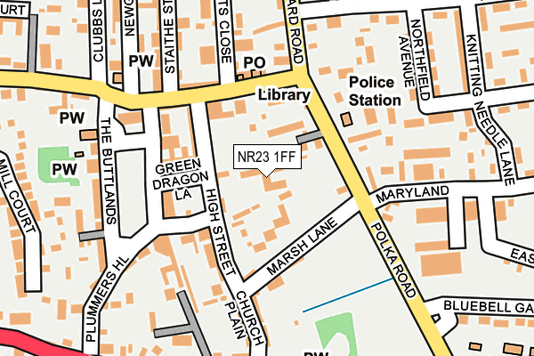 NR23 1FF map - OS OpenMap – Local (Ordnance Survey)