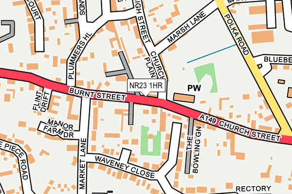 NR23 1HR map - OS OpenMap – Local (Ordnance Survey)