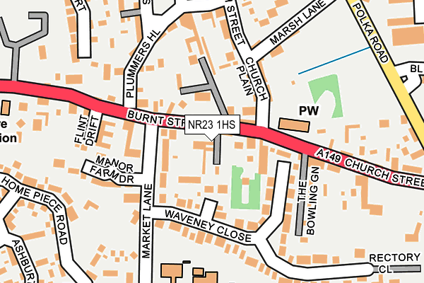 NR23 1HS map - OS OpenMap – Local (Ordnance Survey)