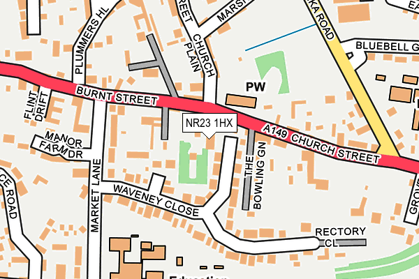 NR23 1HX map - OS OpenMap – Local (Ordnance Survey)