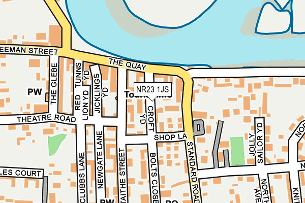 NR23 1JS map - OS OpenMap – Local (Ordnance Survey)