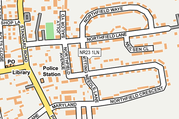 NR23 1LN map - OS OpenMap – Local (Ordnance Survey)