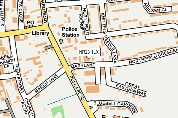 NR23 1LX map - OS OpenMap – Local (Ordnance Survey)