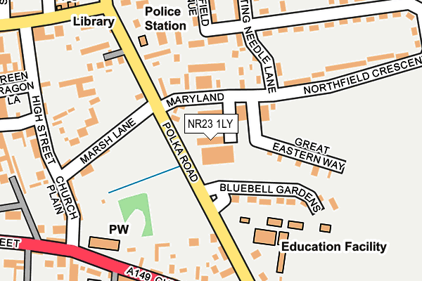 NR23 1LY map - OS OpenMap – Local (Ordnance Survey)