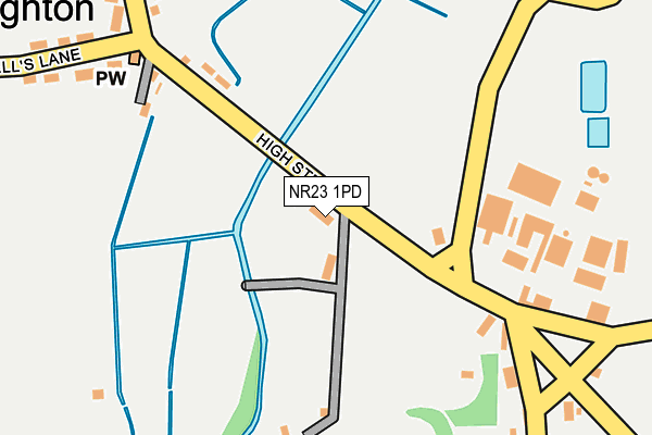 NR23 1PD map - OS OpenMap – Local (Ordnance Survey)