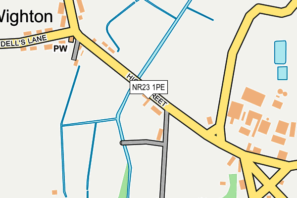 NR23 1PE map - OS OpenMap – Local (Ordnance Survey)