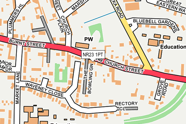 NR23 1PT map - OS OpenMap – Local (Ordnance Survey)