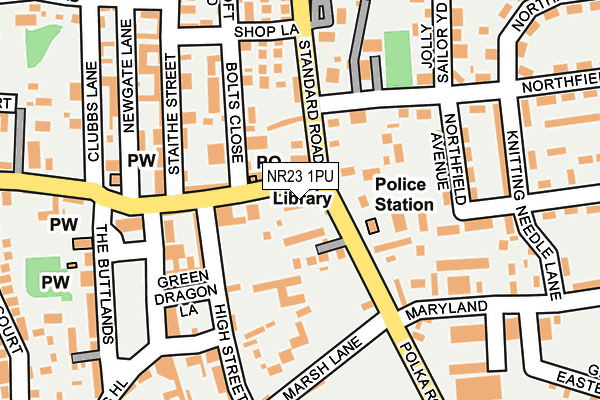 NR23 1PU map - OS OpenMap – Local (Ordnance Survey)