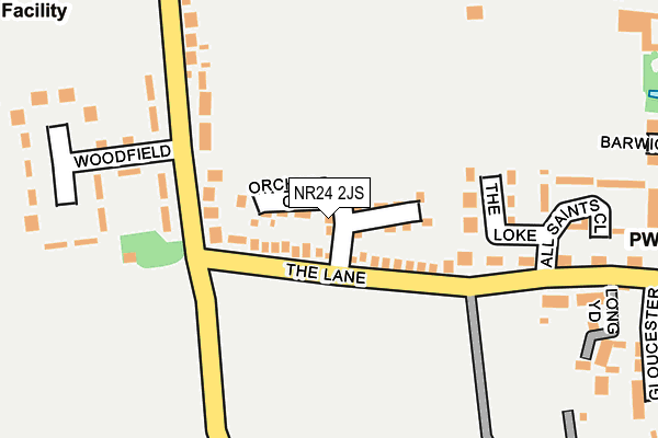 NR24 2JS map - OS OpenMap – Local (Ordnance Survey)