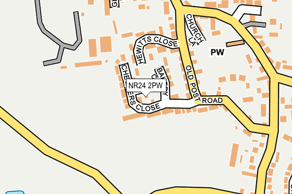 NR24 2PW map - OS OpenMap – Local (Ordnance Survey)