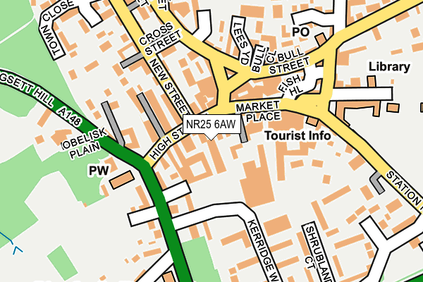 NR25 6AW map - OS OpenMap – Local (Ordnance Survey)
