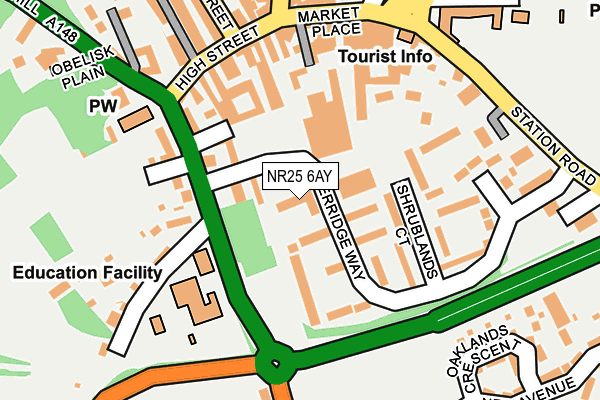 NR25 6AY map - OS OpenMap – Local (Ordnance Survey)