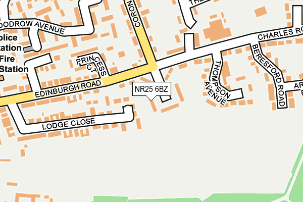 NR25 6BZ map - OS OpenMap – Local (Ordnance Survey)
