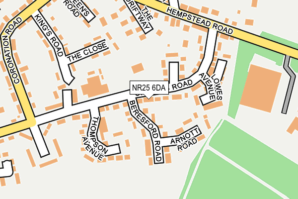 NR25 6DA map - OS OpenMap – Local (Ordnance Survey)