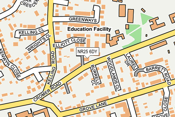 NR25 6DY map - OS OpenMap – Local (Ordnance Survey)