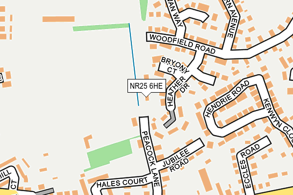 NR25 6HE map - OS OpenMap – Local (Ordnance Survey)