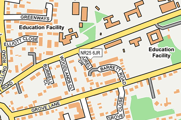 NR25 6JR map - OS OpenMap – Local (Ordnance Survey)