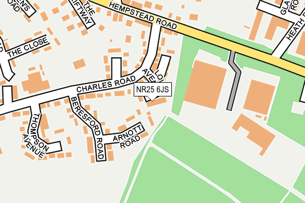 NR25 6JS map - OS OpenMap – Local (Ordnance Survey)