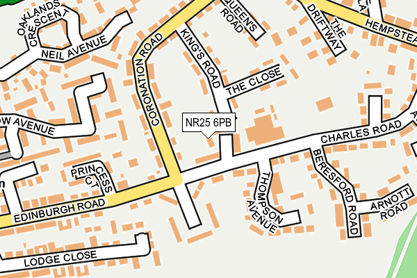 NR25 6PB map - OS OpenMap – Local (Ordnance Survey)