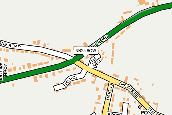 NR25 6QW map - OS OpenMap – Local (Ordnance Survey)