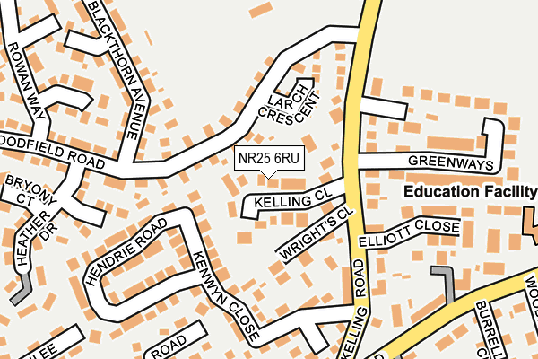 NR25 6RU map - OS OpenMap – Local (Ordnance Survey)