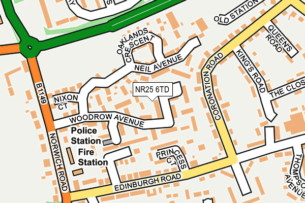 NR25 6TD map - OS OpenMap – Local (Ordnance Survey)