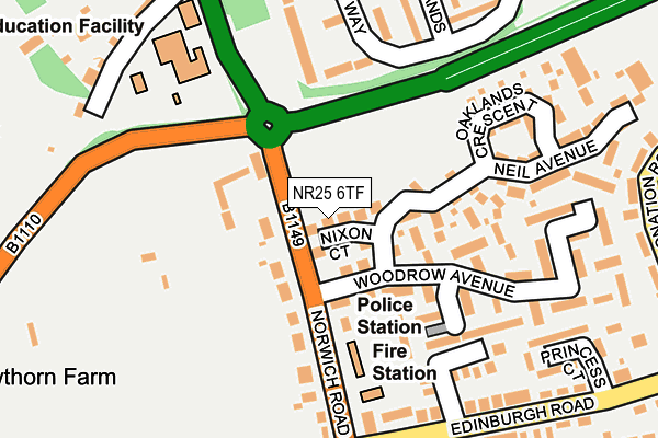 NR25 6TF map - OS OpenMap – Local (Ordnance Survey)