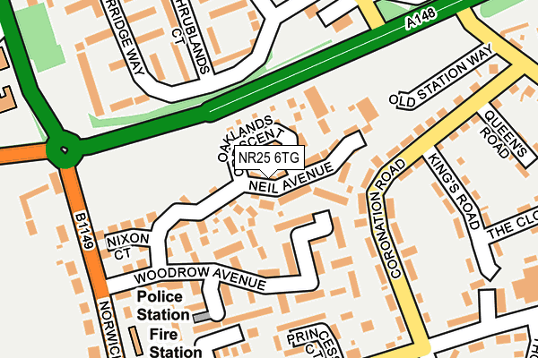 NR25 6TG map - OS OpenMap – Local (Ordnance Survey)