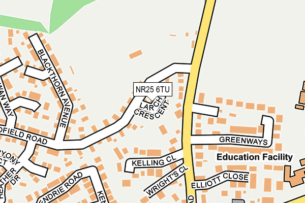 NR25 6TU map - OS OpenMap – Local (Ordnance Survey)