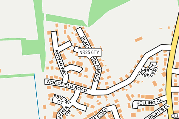 NR25 6TY map - OS OpenMap – Local (Ordnance Survey)