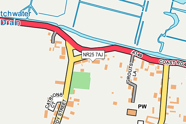 NR25 7AJ map - OS OpenMap – Local (Ordnance Survey)