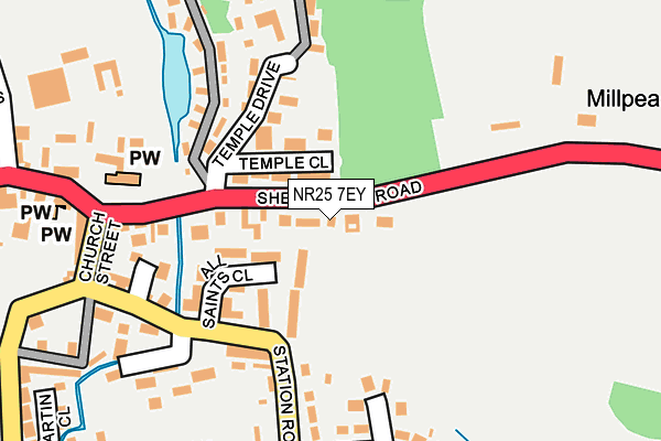 NR25 7EY map - OS OpenMap – Local (Ordnance Survey)