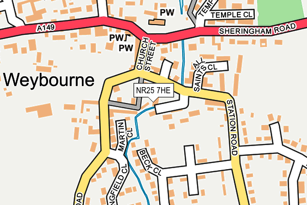 NR25 7HE map - OS OpenMap – Local (Ordnance Survey)