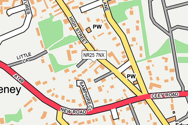 NR25 7NX map - OS OpenMap – Local (Ordnance Survey)