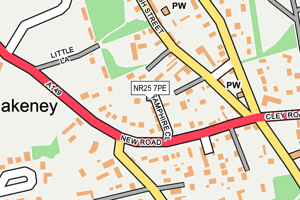 NR25 7PE map - OS OpenMap – Local (Ordnance Survey)