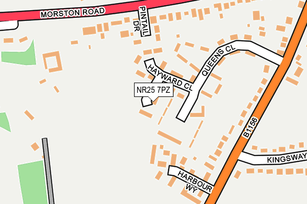 NR25 7PZ map - OS OpenMap – Local (Ordnance Survey)