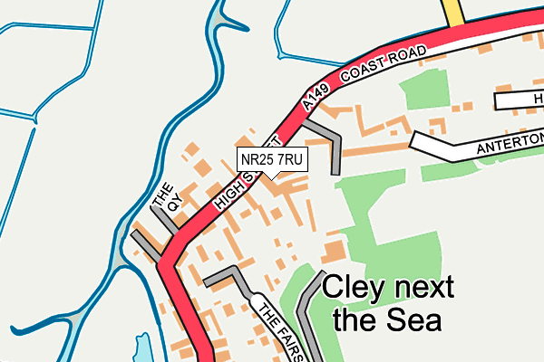 NR25 7RU map - OS OpenMap – Local (Ordnance Survey)