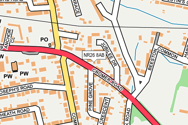 NR26 8AB map - OS OpenMap – Local (Ordnance Survey)