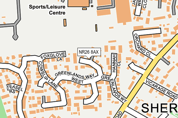NR26 8AX map - OS OpenMap – Local (Ordnance Survey)