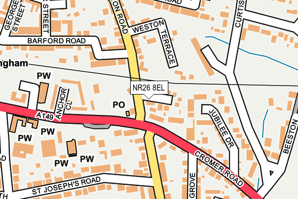 NR26 8EL map - OS OpenMap – Local (Ordnance Survey)