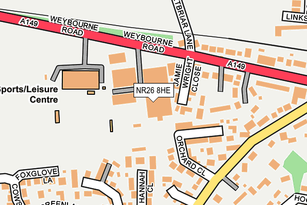 NR26 8HE map - OS OpenMap – Local (Ordnance Survey)