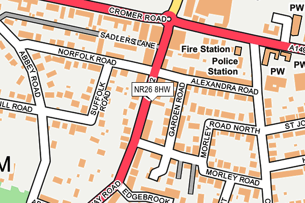 NR26 8HW map - OS OpenMap – Local (Ordnance Survey)